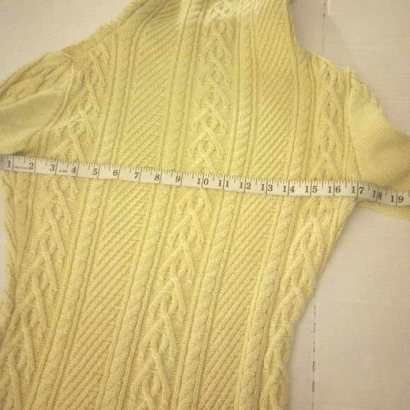 Cable knit turtle/cowl neck tunic viscose and nylon sweater/dress - Picture 11 of 12